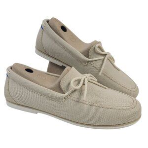 NEW Rothys Men's Boat Shoes US 9.5 Sea Foam Beige Sustainable Hemp Slip-On